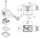 Conector para solenoide neumático de 3 contactos rectangular