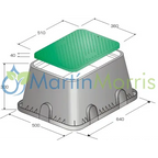 Caja para válvulas rectangular jumbo plastica alfa para riego