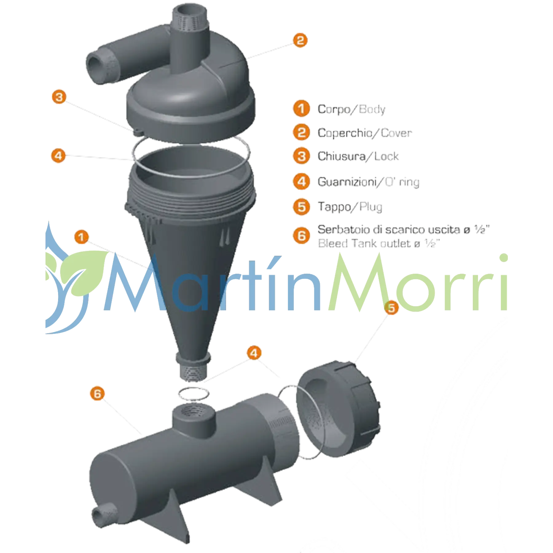 Filtro Riego Hidrociclón AlfaTurbo 1 Pulgada