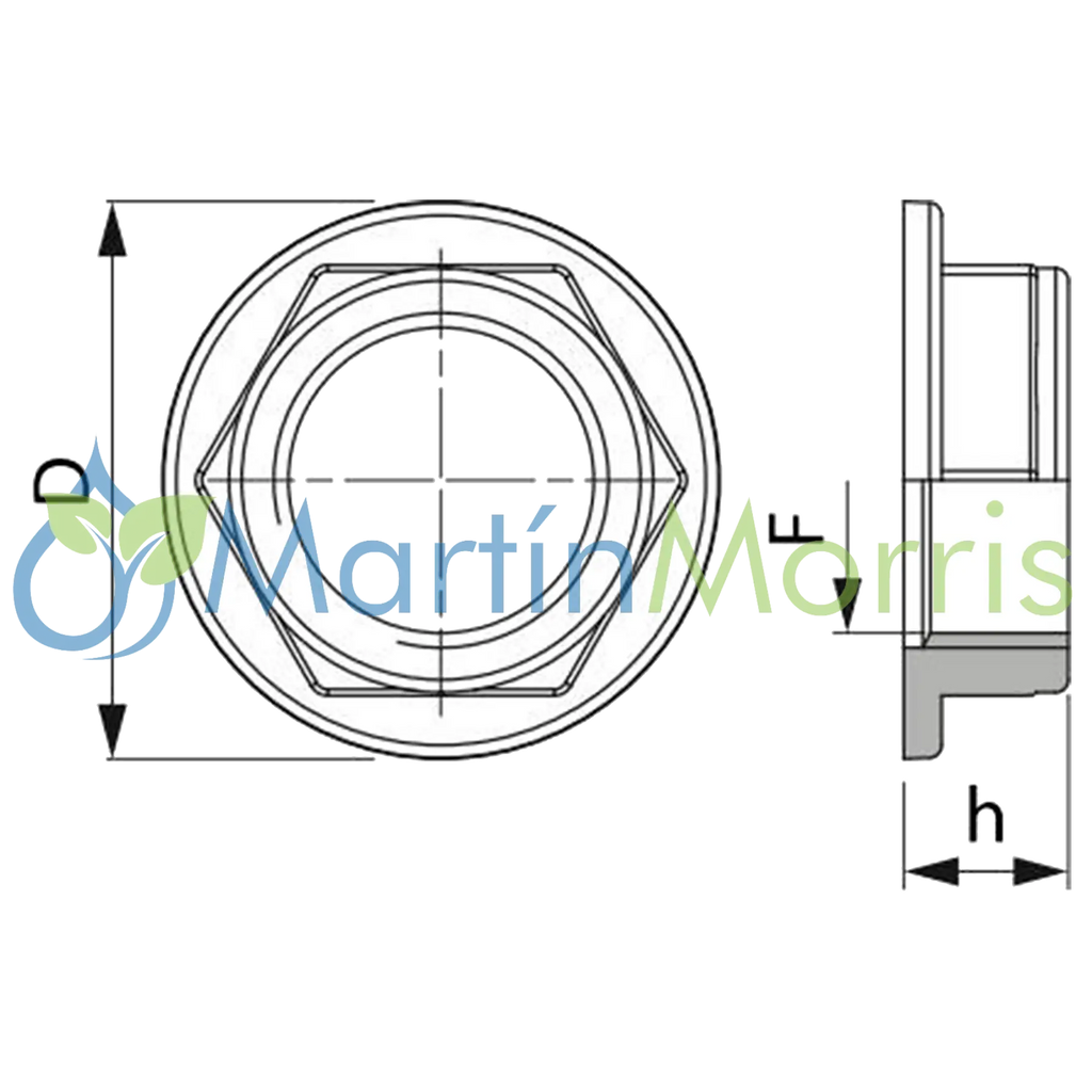 Tuerca ARAG Plastico para Pasa Pared o Salida Tanque tipo Lisa
