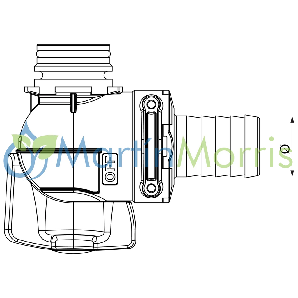 Valvula de Purgue para Filtros ARAG Salida Horquilla T3 a Salida Espiga o T3 Macho