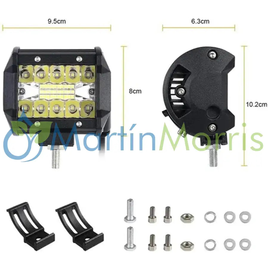 Faro Led Auxiliar de 60W en 20 Led Tipo Centrado por unidad