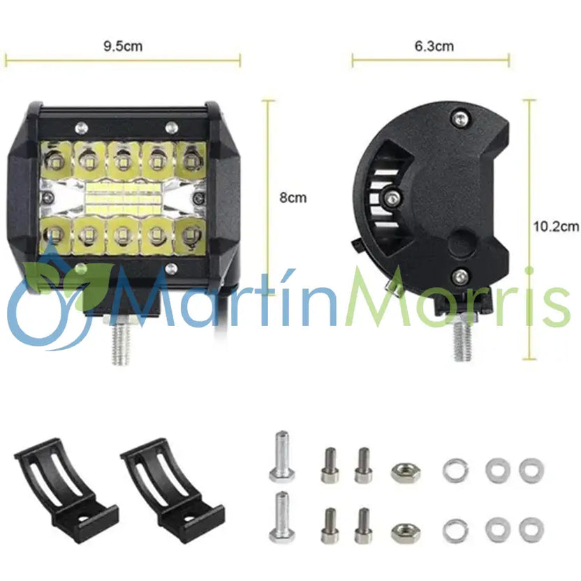 Faro Led Auxiliar de 60W en 20 Led Tipo Centrado por unidad