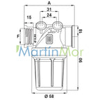 Filtro de Línea MINI de 55 L/Min Tamiz de 100 Mesh con Rosca Hembra 1/2’’ BSP
