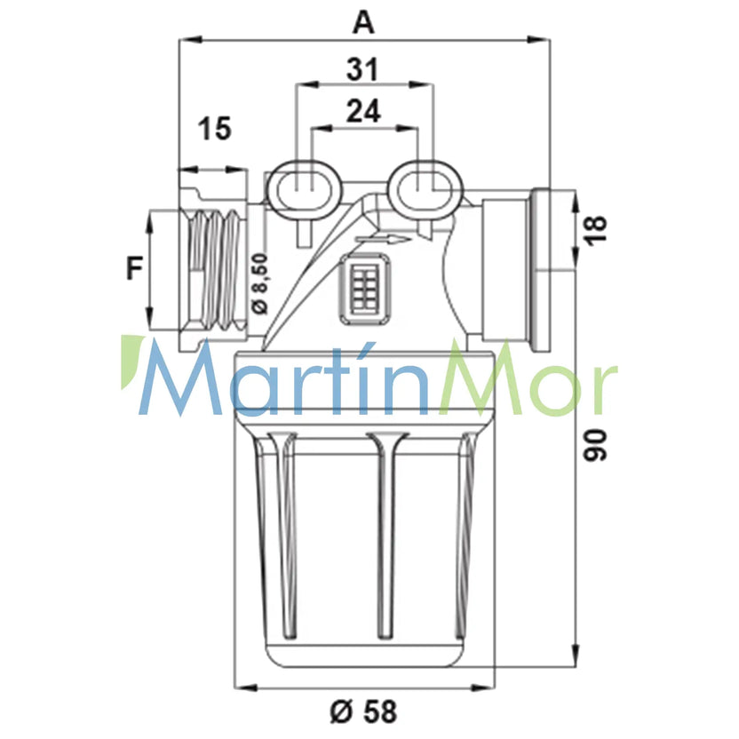 Filtro de Línea MINI de 55 L/Min Tamiz de 100 Mesh con Rosca Hembra 1/2’’ BSP