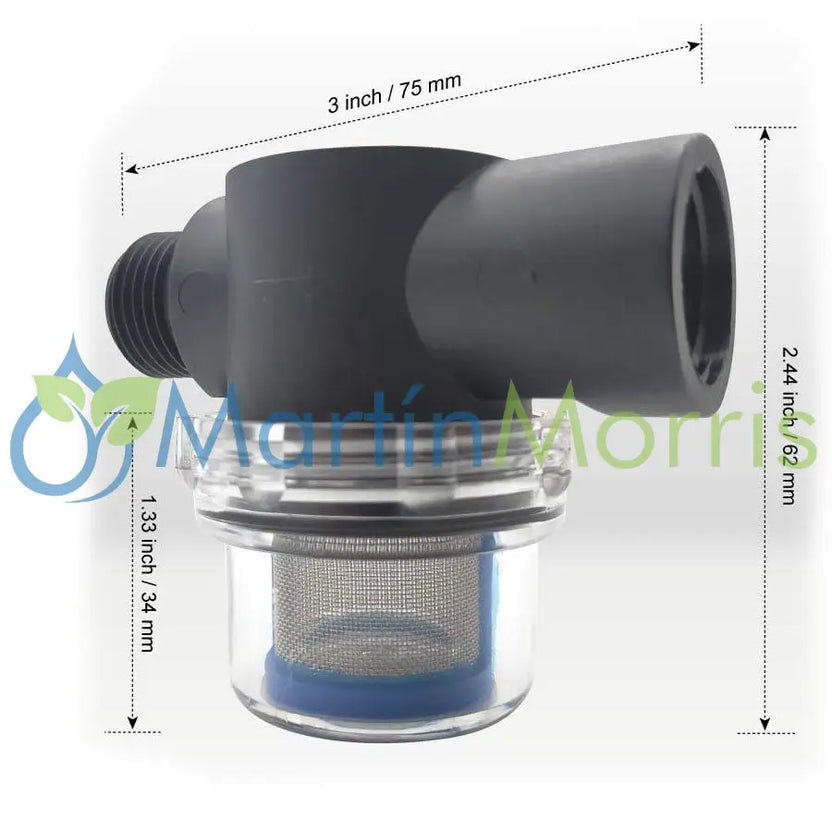 Filtro Rosca 1/2’’ Macho y Hembra Vaso Acrílico para bombas 12V