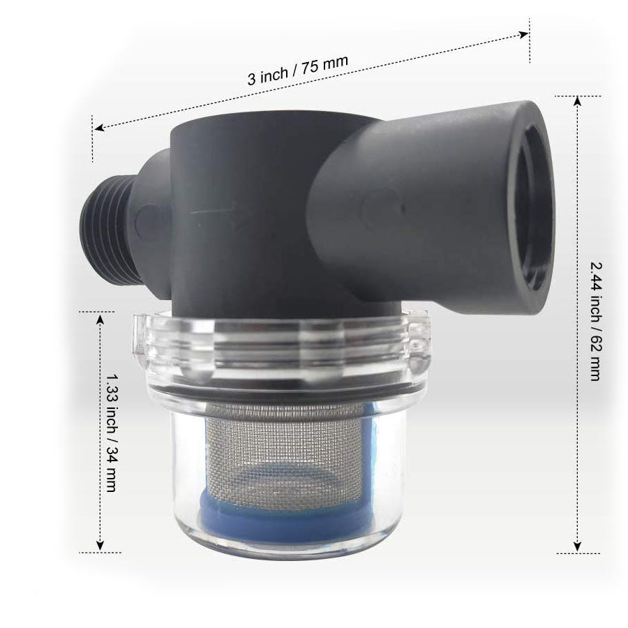 Filtro Rosca 1/2’’ Macho y Hembra Vaso Acrílico para bombas 12V