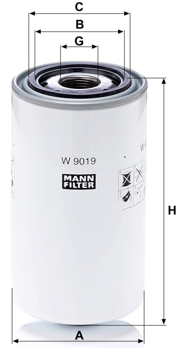 Filtro de Aceite MANN Filter W 9019