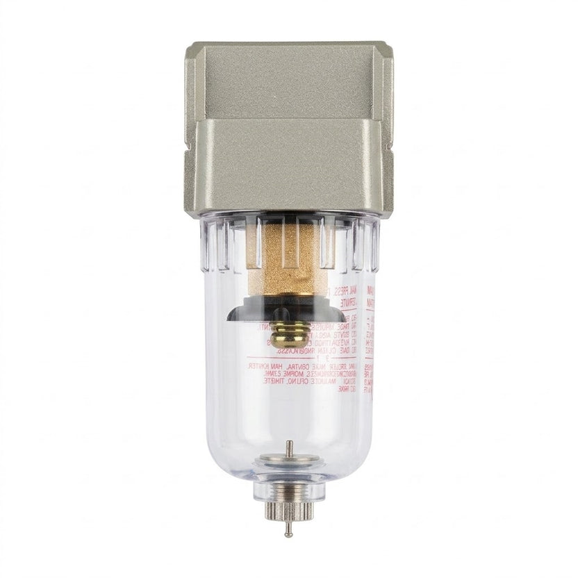 Filtro Aire Comprimido con Vaso Decantador 1/4" Entrada y Salida