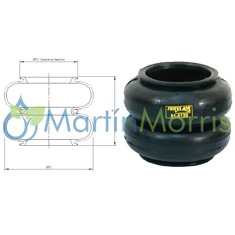 Fuelle Bilobular Fervi Air de Dos Convulsiones todas las medidas.