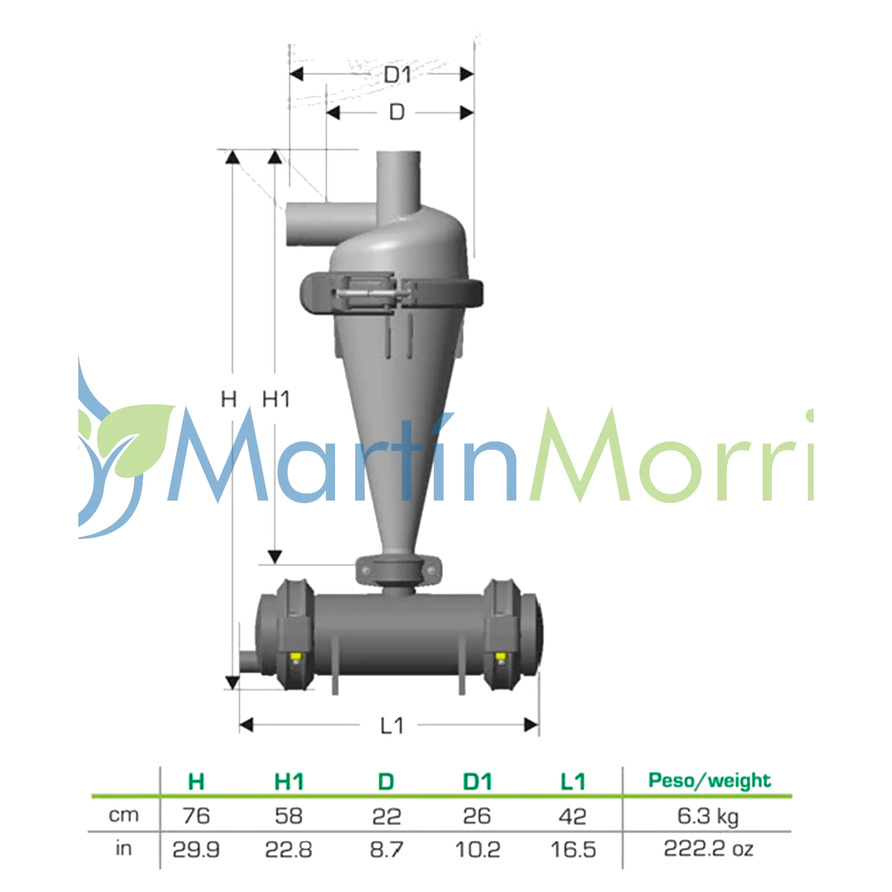 Filtro Riego Hidrociclón AlfaTurbo de 2 Pulgada