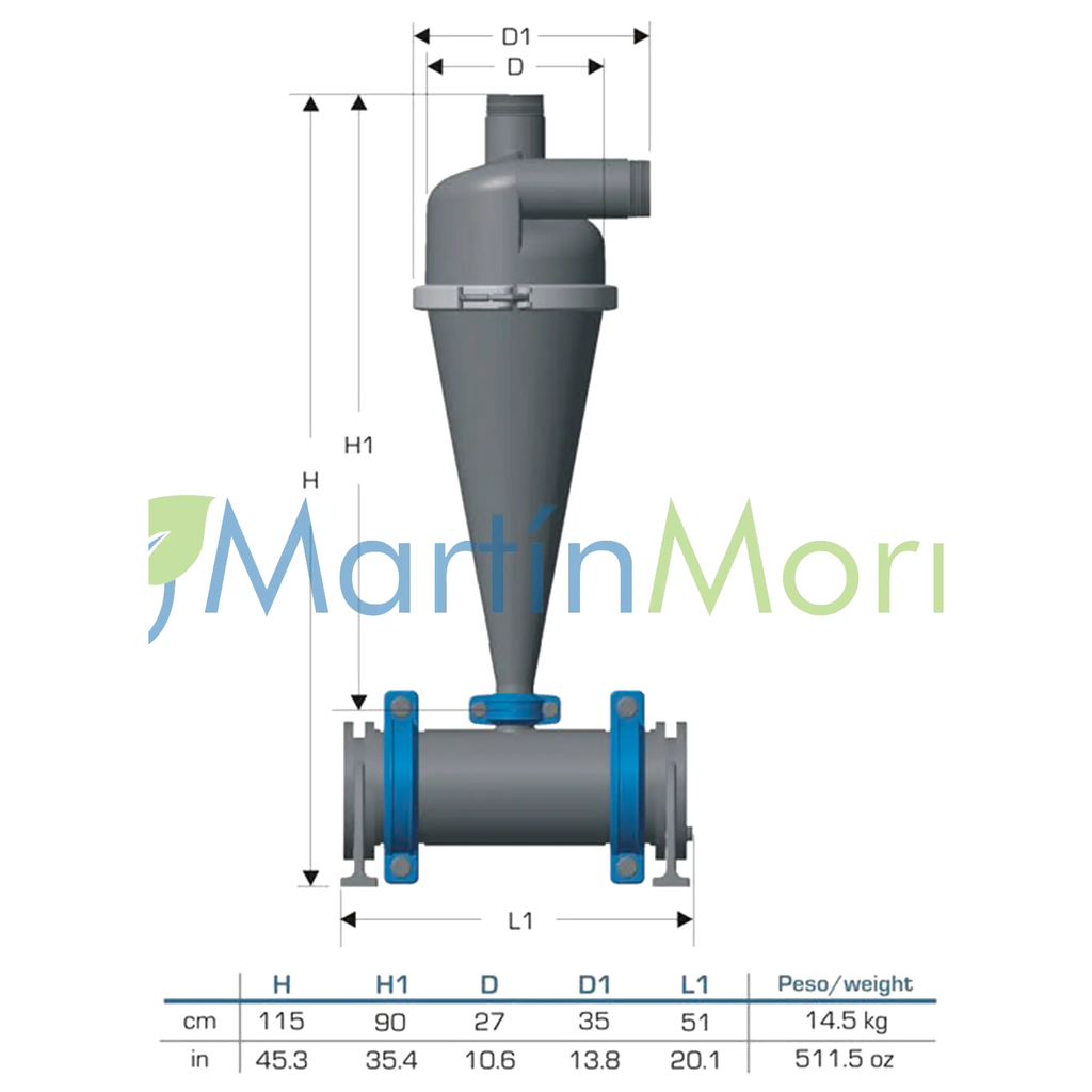 Filtro Riego Hidrociclón AlfaTurbo 3 pulgada