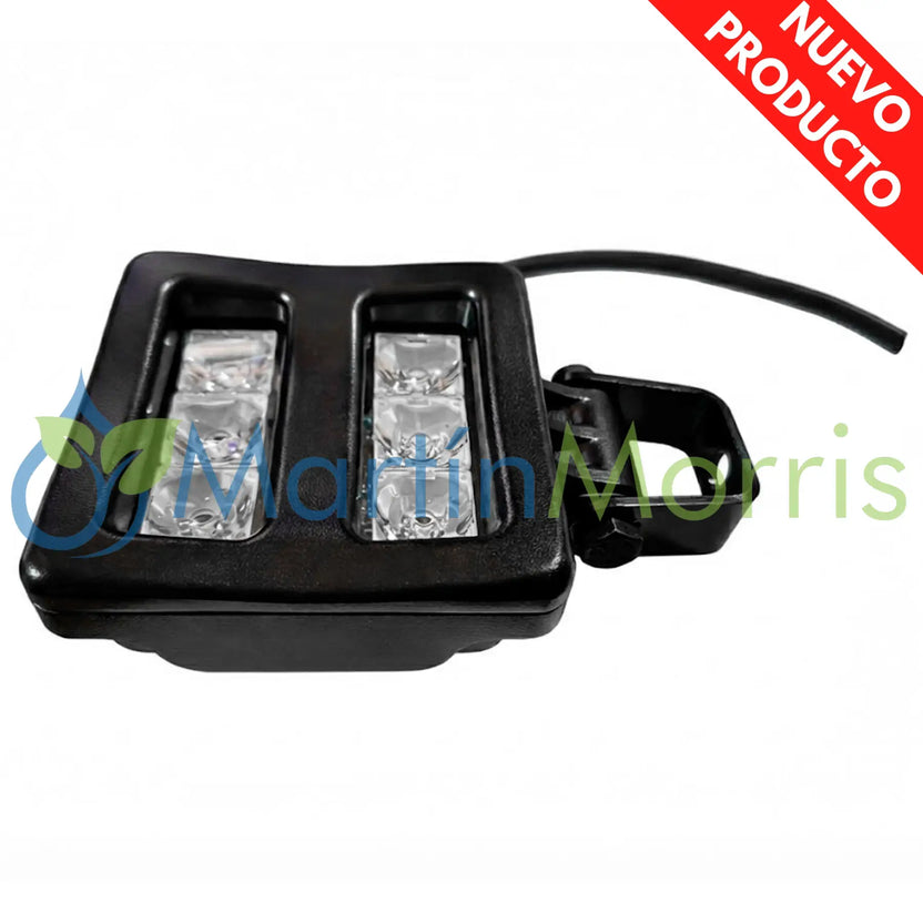 Kit Completo Reflector LED Azul IP69K 18W + Conector Deutsch DT 2 Pines para Pulverización Faro LED