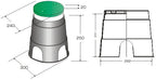 Caja para válvulas circulas large plastica alfa para riego