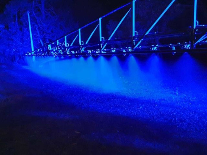 Faros Color AZUL de 12 LED y 36W Alimentación 12v y 24v para Pulverizadores Agrícolas