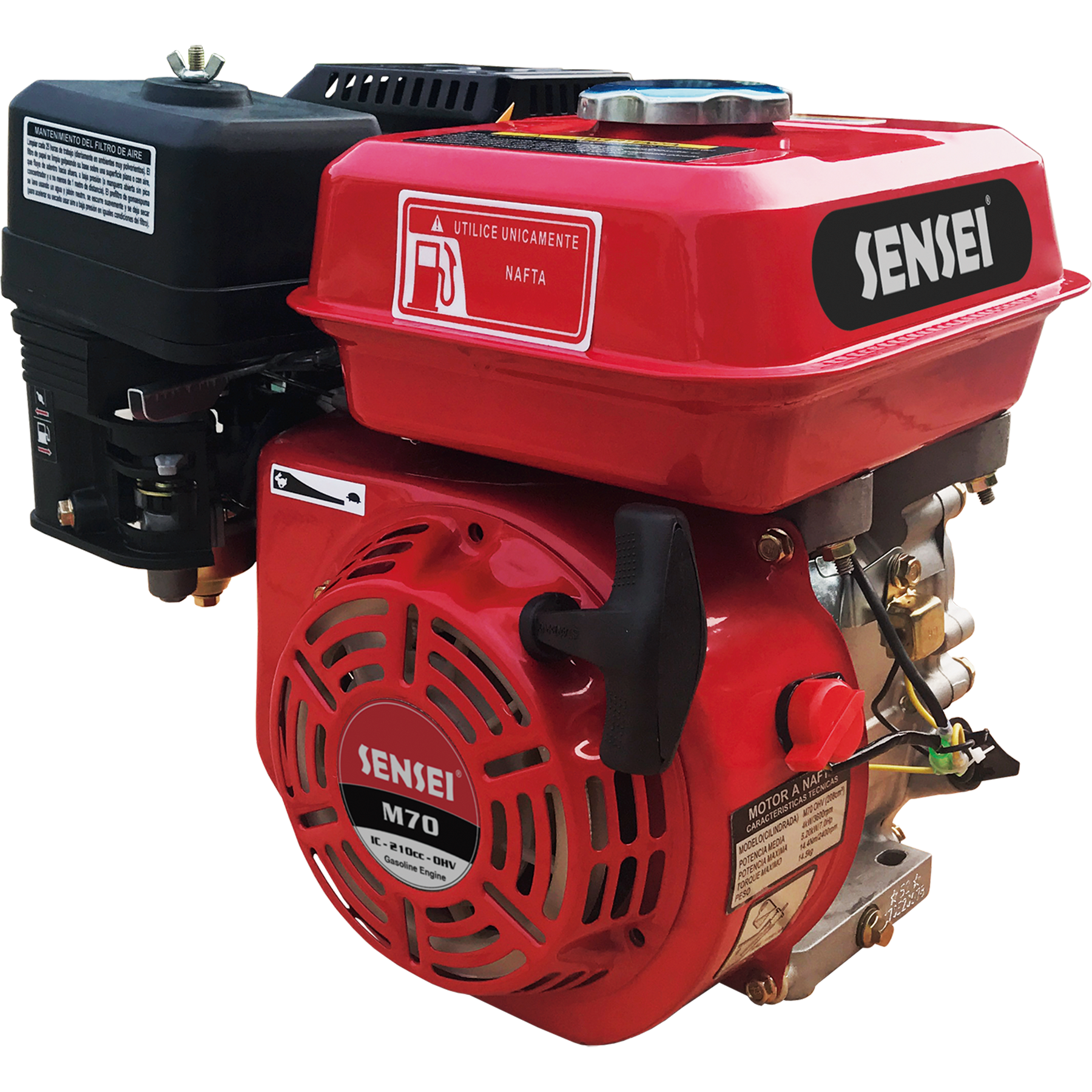 Motor SENSEI 5,5 Hp a 7 Hp eje Horizontal Modelo M70 OHV