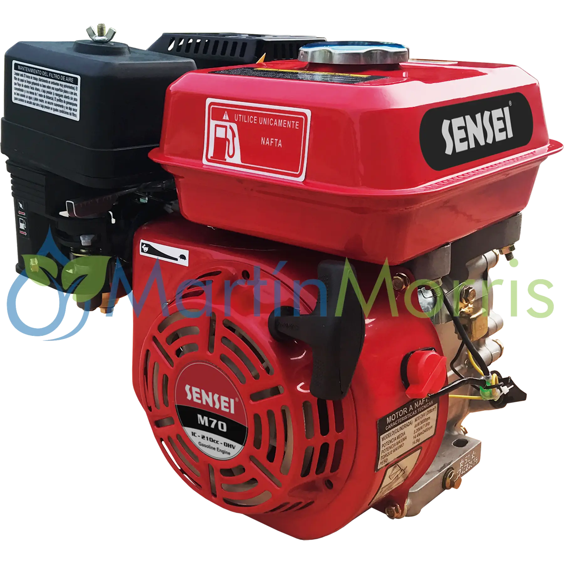 Motor SENSEI 5,5 Hp a 7 Hp eje Horizontal Modelo M70 OHV