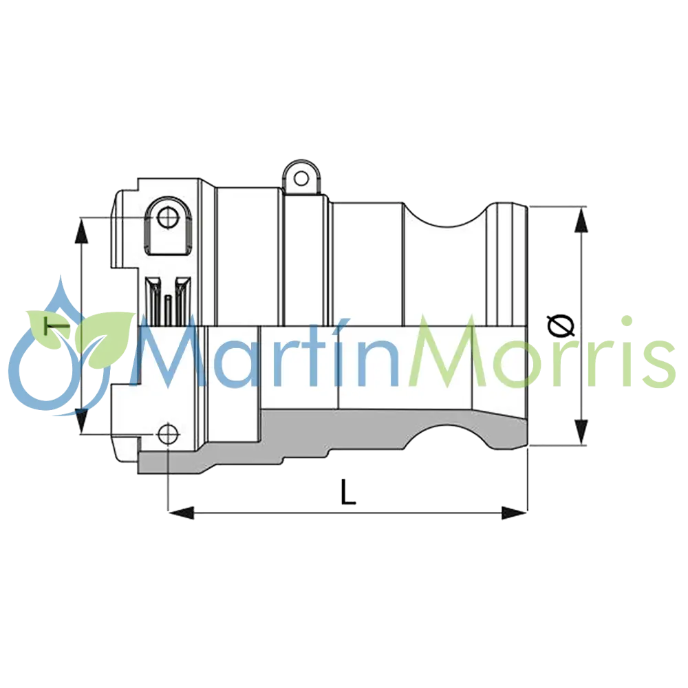 Conexión ARAG Acople Macho a Conector Horquilla Hembra