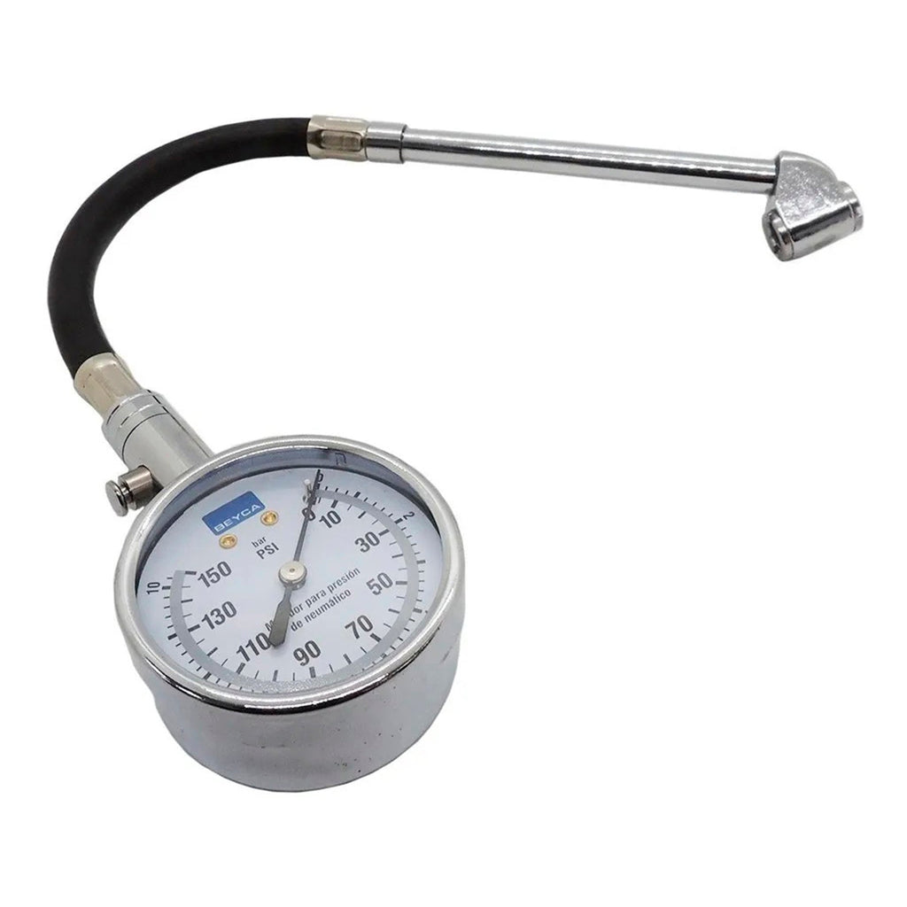 Manometro Presión de Neumáticos con Flexible y pico Doble de 100 y 150 Lbs - 150 Lbs