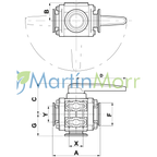 Valvula Arag de 3 Vías entrada Inferior Conexión Brida 2" Estandar