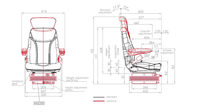 Butaca seat modelo activo alto