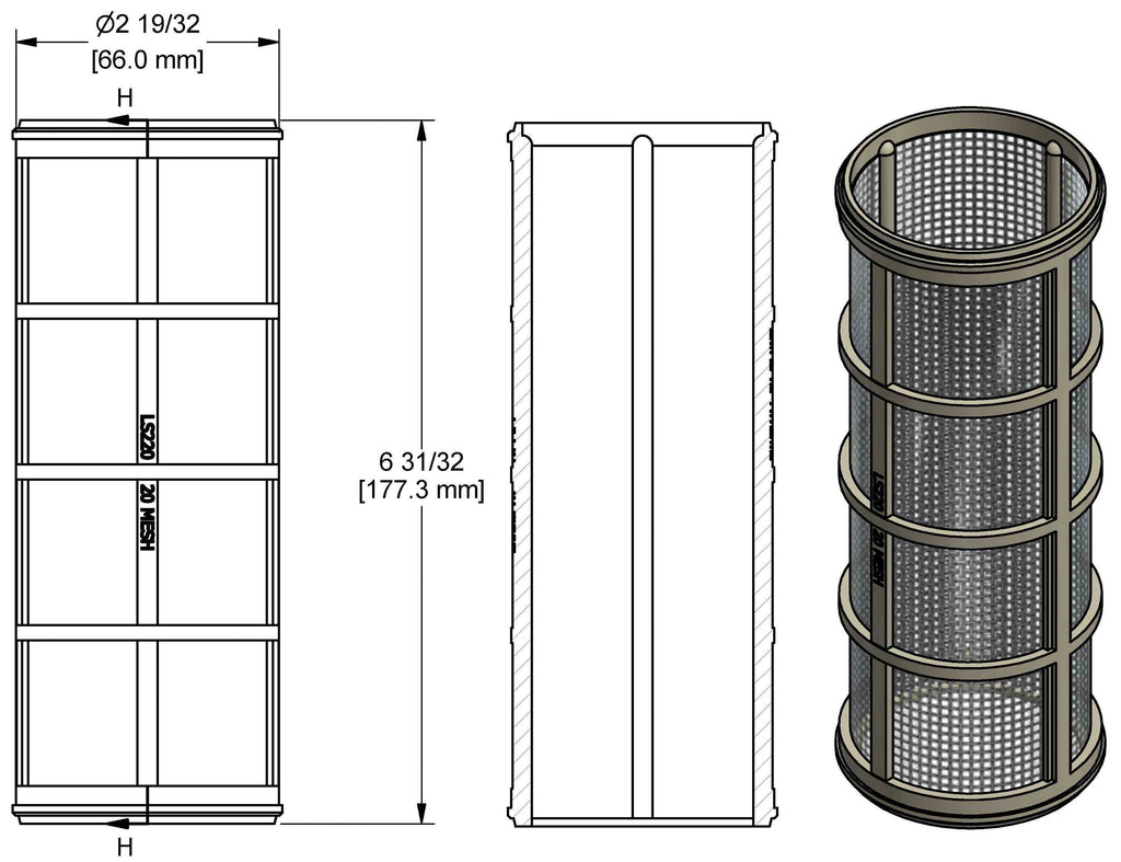 Repuesto BANJO LS220 para filtros BANJO tamiz 20 mesh