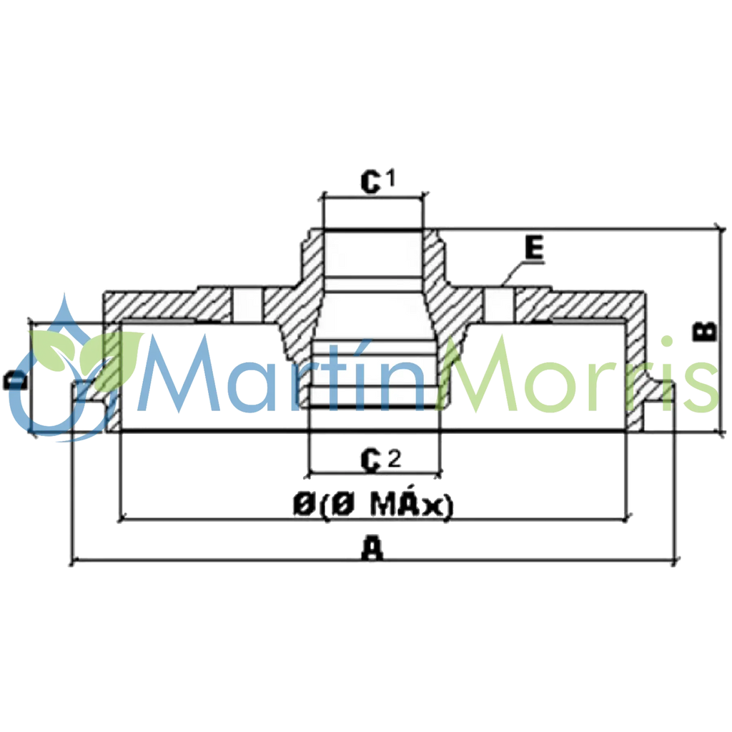 Tambor Campana de Freno Trasero 180mm para VW Gol G5 Motor 1.0 y 1.6 de 8v desde 2008 en Adelante