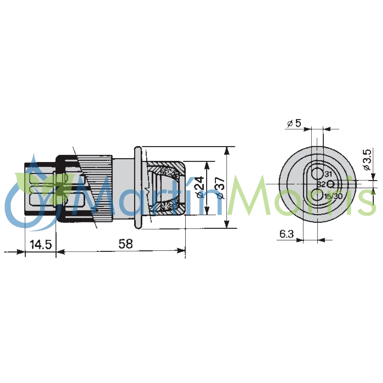 kit Conector 3 PIN COBO Macho y Hembra