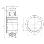 Rodamiento Auto centrante interior hexagonal NTN 205KRRB2
