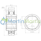 Rodamiento Auto centrante interior hexagonal NTN 205KRRB2