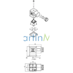 Conector solenoide 3 contactos 2+gnd con led 12 volt