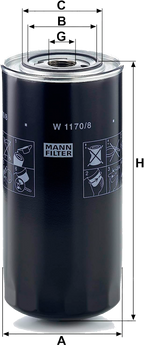 MANN FILTER Filtro de aceite W 1170/7