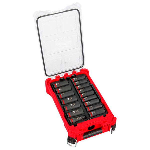 Milwaukee 49-66-6803 Kit 16 Tubos de Impacto 1/2" Métricos + Organizador PACKOUT™