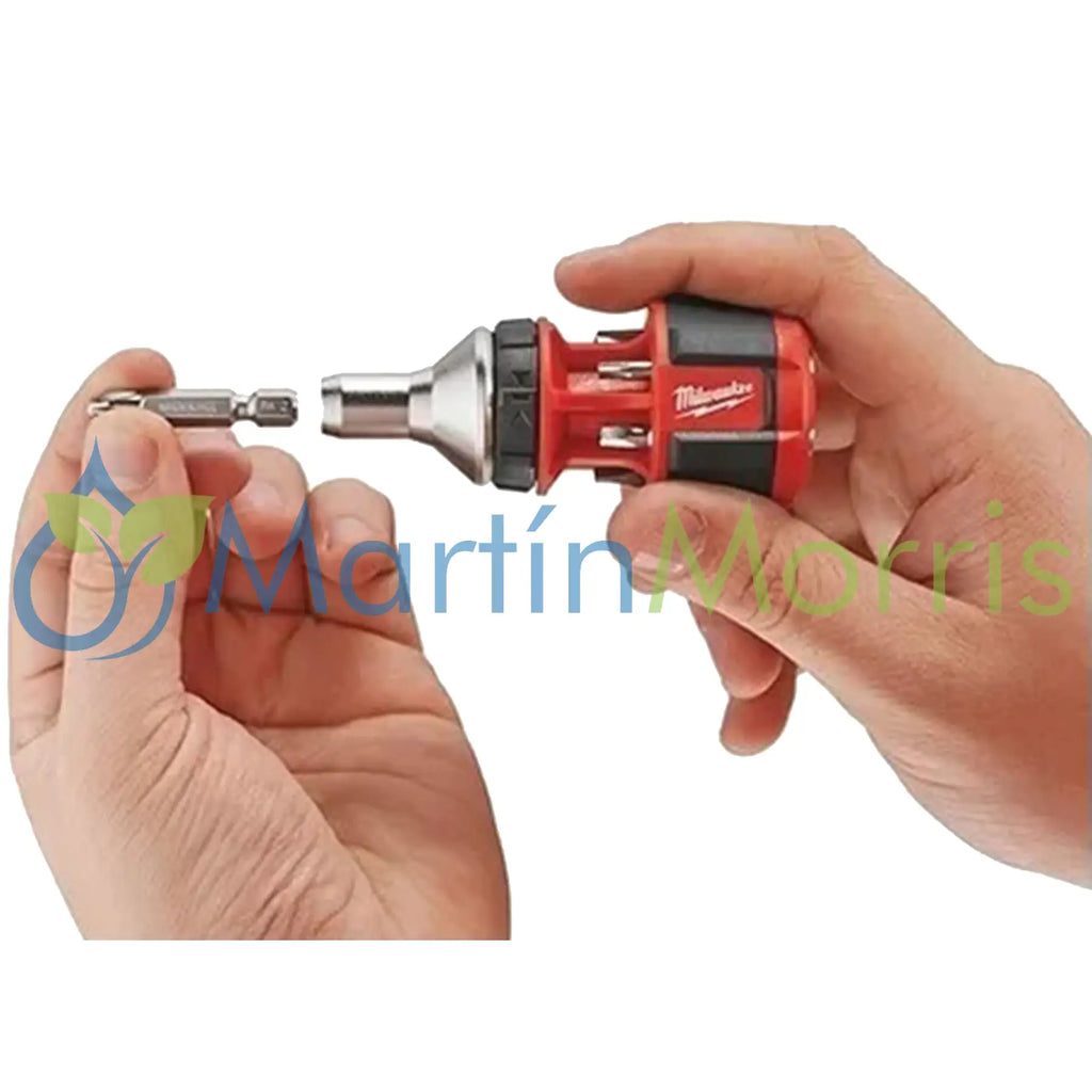 MILWAUKEE Destornillador Crique corto con puntas