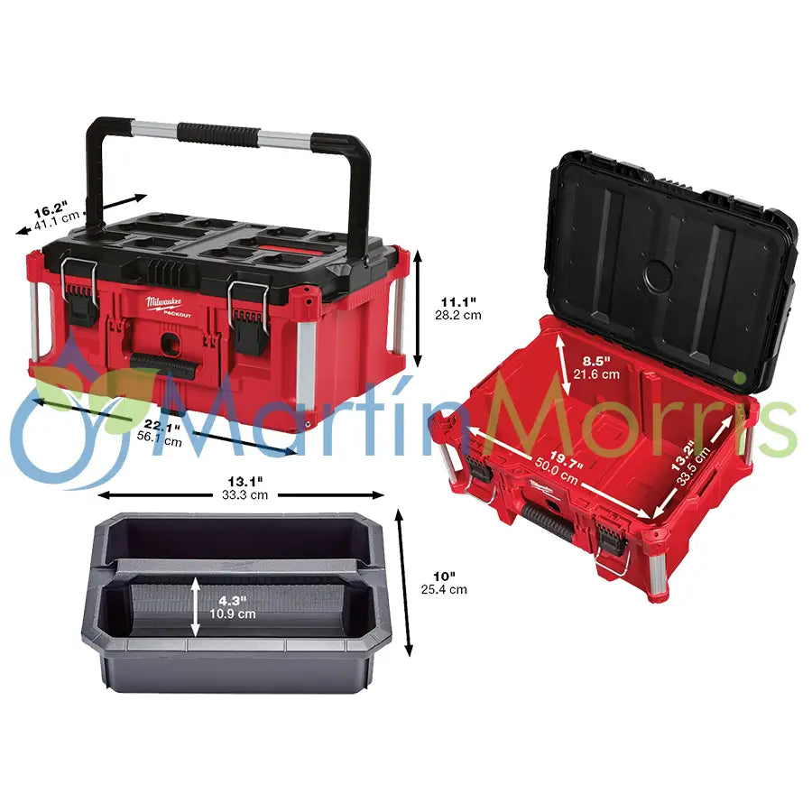 Milwaukee packout 48-22-8425 Cajon alto con manija plegable