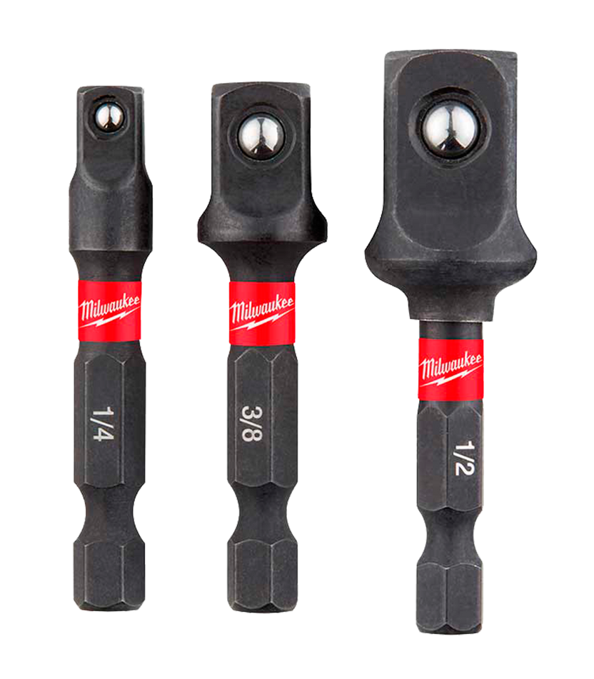 Milwaukee 4832-5033 Juego de 3 Adaptadores con Cuadrante (1/4’’ 3/8’’ 1/2’’)