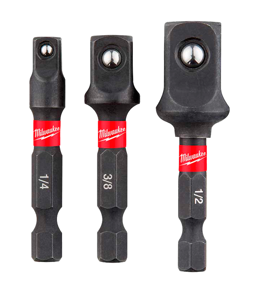 Milwaukee 4832-5033 Juego de 3 Adaptadores con Cuadrante (1/4’’ 3/8’’ 1/2’’)
