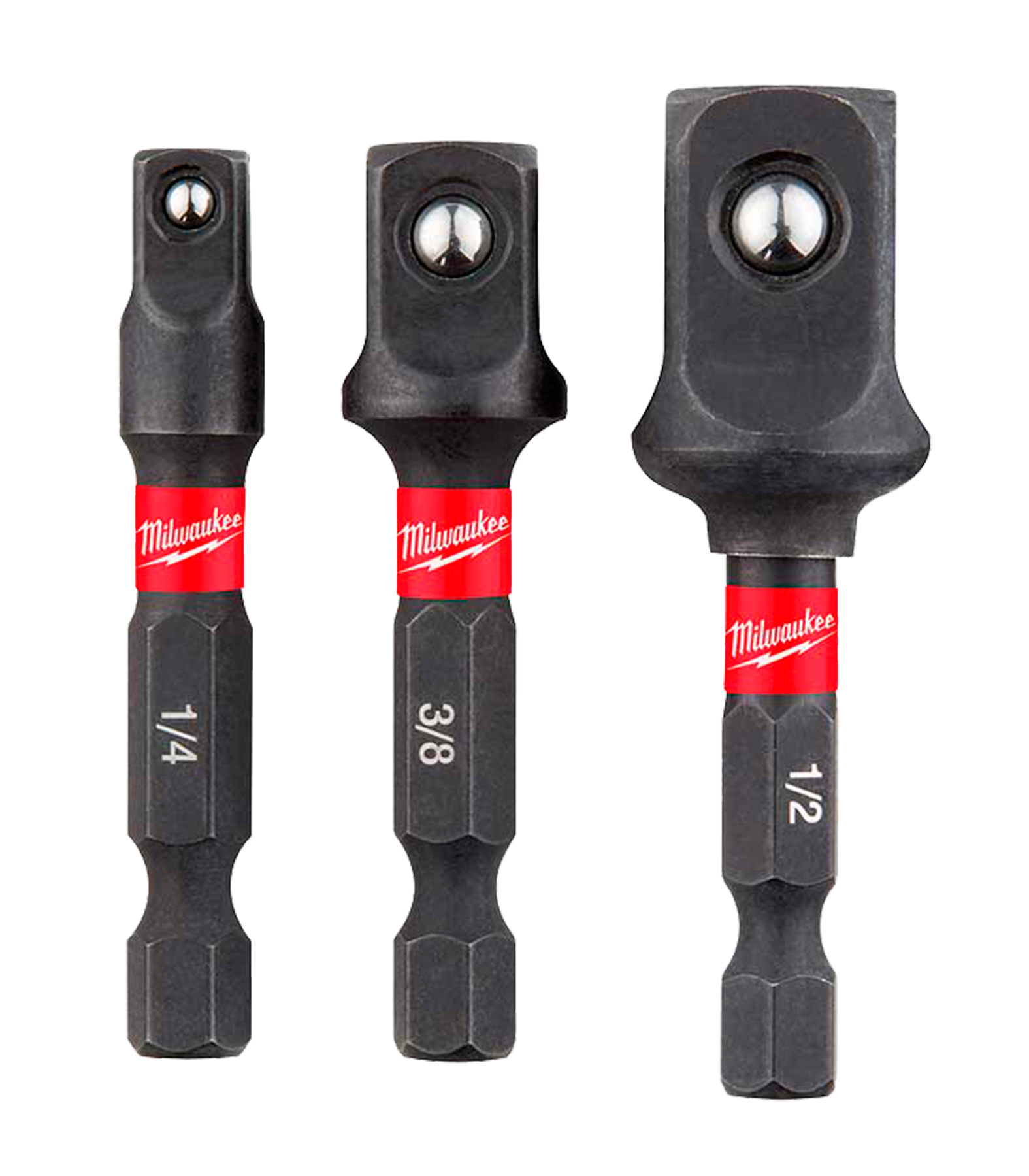 Milwaukee 4832-5033 Juego de 3 Adaptadores con Cuadrante (1/4’’ 3/8’’ 1/2’’)