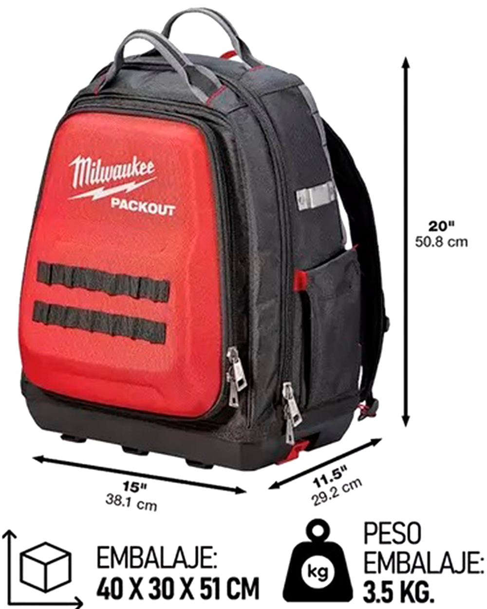 Mochila PACKOUT con 48 bolsillos MILWAUKEE 4822-8301