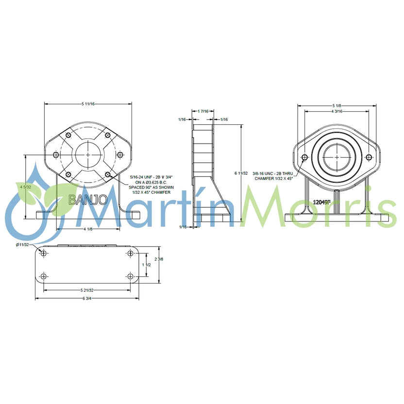 Pedestal Solo BANJO para Bomba Polipropileno con Motor Hidraulico