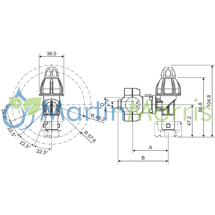 Porta Pico ARAG Simple Orientable para Caño de 1/2’’ 3/4’’ o 1’’ con Sellos EPDM