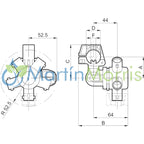 Porta Pico Quintuple o Pentajet ARAG para caño 1/2 - 3/4 - 1 Pulgada