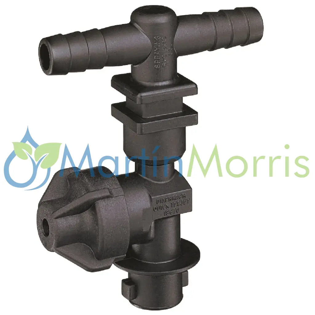 Porta pico teejet qj200 con válvula anti goteo conexión de dos espigas para manguera