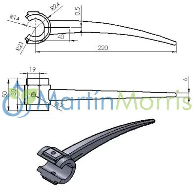 Pua nylon para molinete caño redondo d: 28 mm