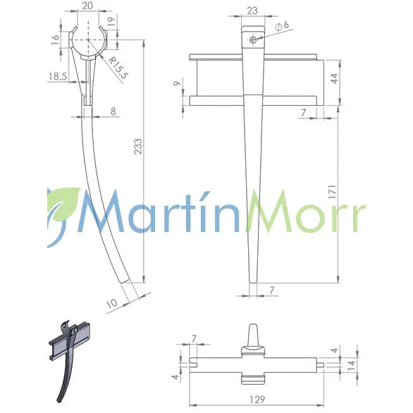 Pua plástica d: 33mm para molinete don roque