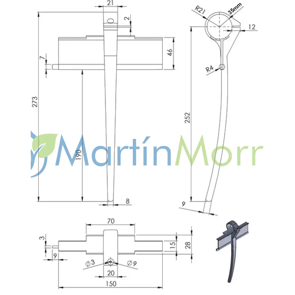 Pua plástica d: 35mm para molinete john deere 9650 9750 9850 sts plataformas hf