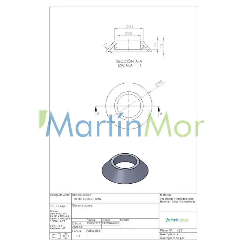 Reten cónico tanzi 50202
