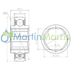 Rodamiento Auto centrante interior hexagonal NTN 205KRRB2