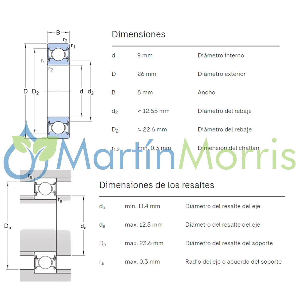 Rodamiento SKF 629-2RSH