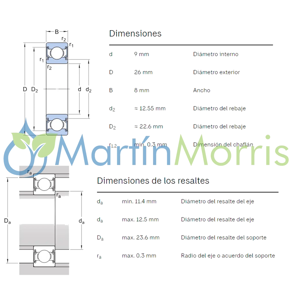 Rodamiento SKF 629-2RSH